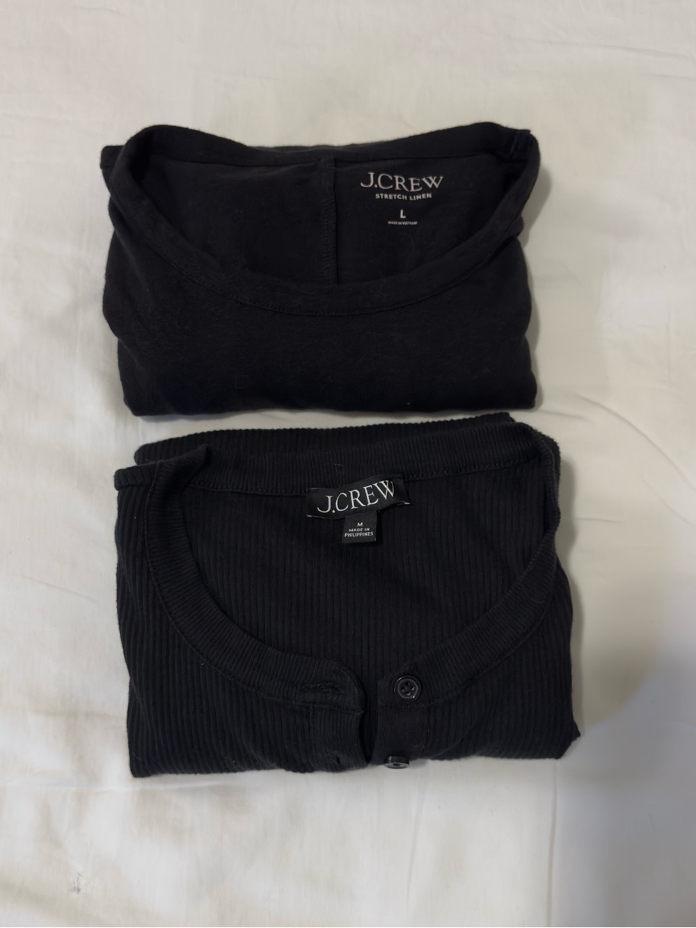 2 j crew long sleeve tee black